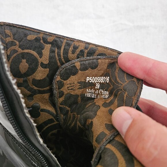 Fly London Patent Leather Lace-Up Wedge Ankle Boots - Black - 8.5 - Picture 12 of 14